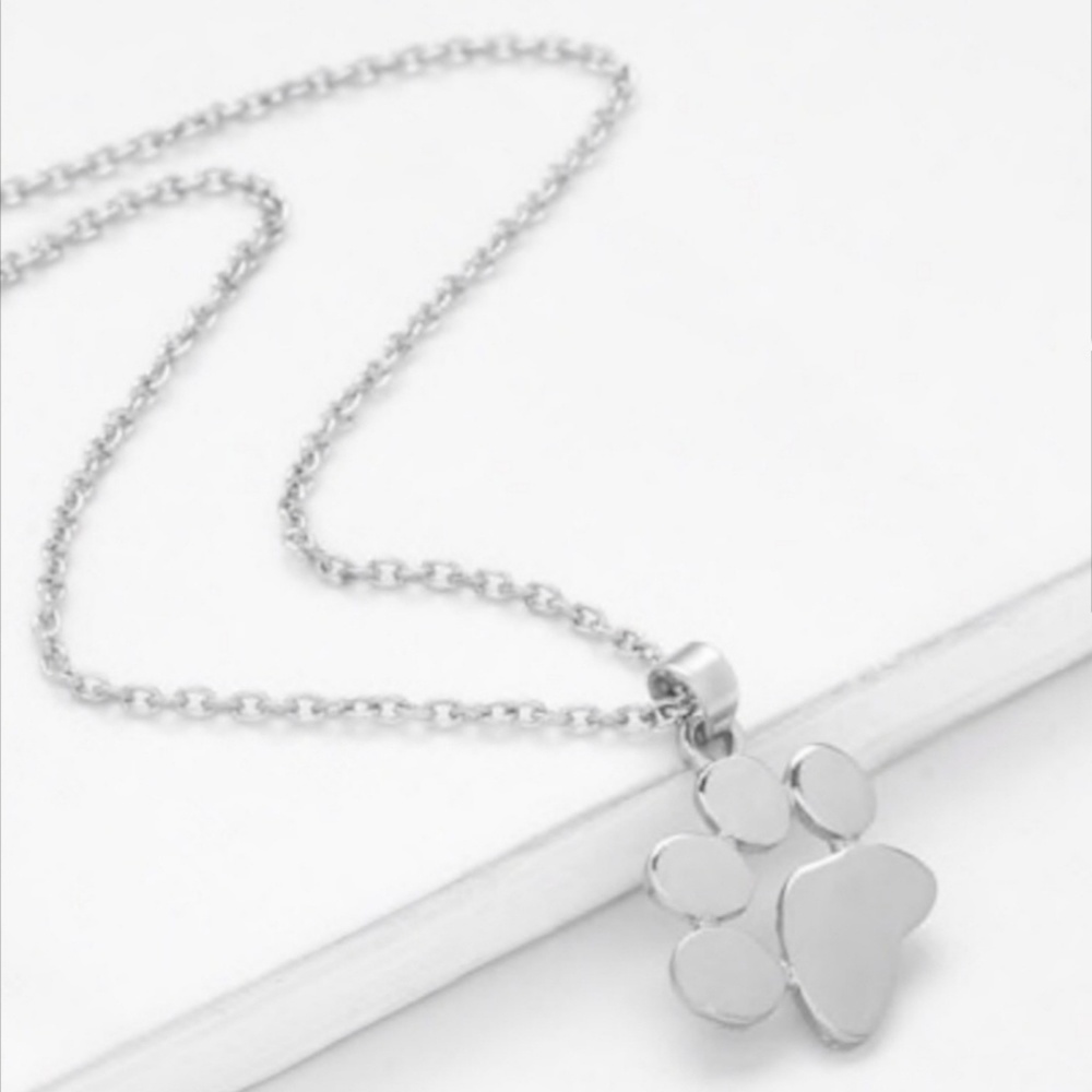 Silver Paw Print Necklace